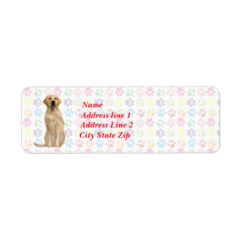 Labrado Retriever mit farbenfrohen Paw Prints in d