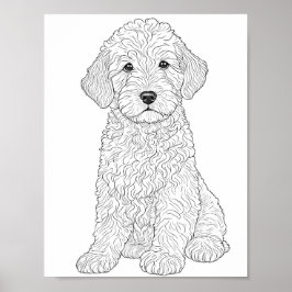Labradoodle Adult Coloring Poster