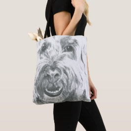 Labradoodle Art Black and White Niedlich Tasche