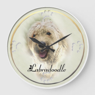 Labradoodle Art Geschenke Große Wanduhr