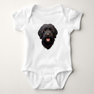 Labradoodle Black Dog Baby Strampler
