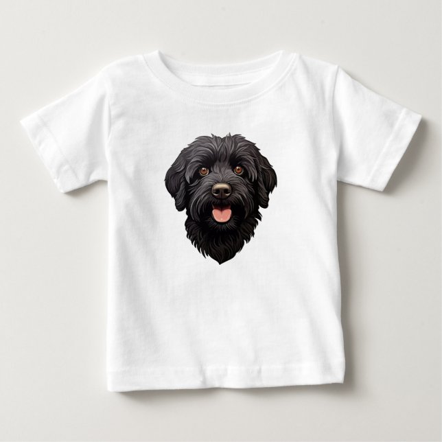 Labradoodle Black Dog Baby T-shirt (Vorderseite)