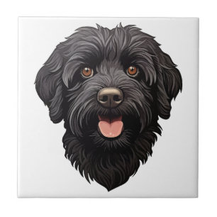 Labradoodle Black Dog Fliese