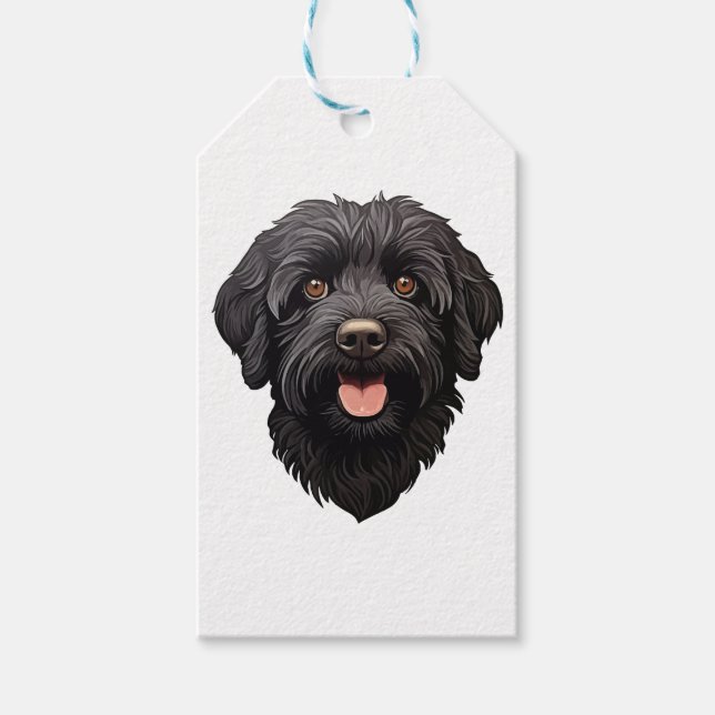 Labradoodle Black Dog Geschenkanhänger (Vorderseite)