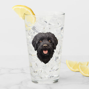 Labradoodle Black Dog Glas