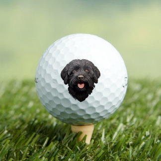 Labradoodle Black Dog Golfball