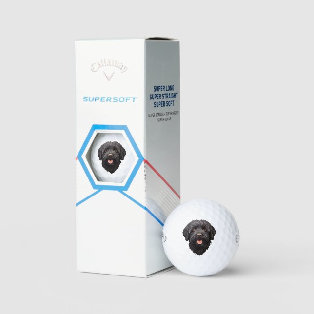 Labradoodle Black Dog Golfball (Verpackung)
