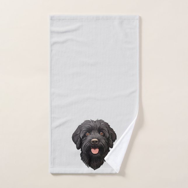 Labradoodle Black Dog Handtuch (Handtuch)