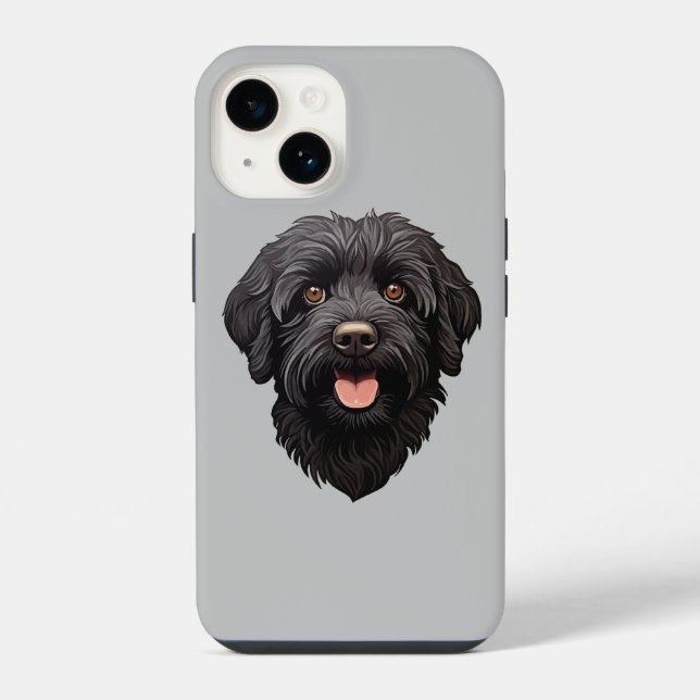 Labradoodle Black Dog iPhone 14 Hülle (Rückseite)