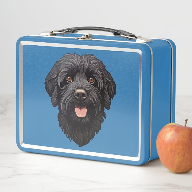 Labradoodle Black Dog Metall Brotdose (Beispiel)