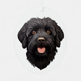 Labradoodle Black Dog Ornament Aus Metall