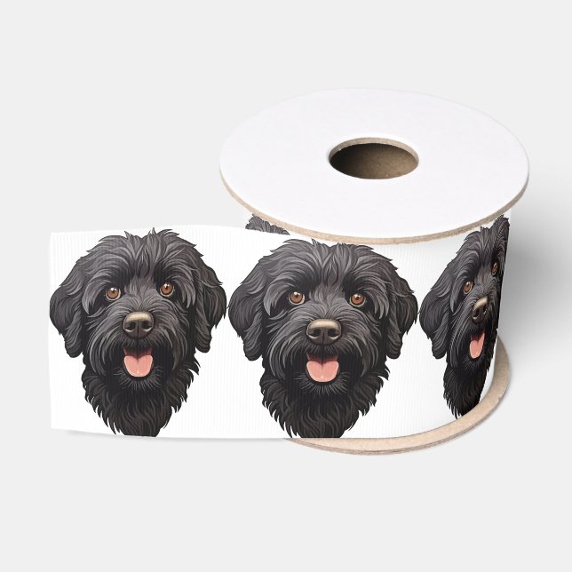 Labradoodle Black Dog Ripsband (Spule)