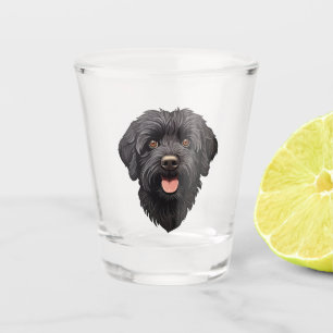 Labradoodle Black Dog Schnapsglas