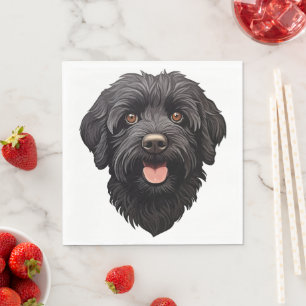 Labradoodle Black Dog Serviette
