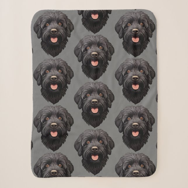 Labradoodle Black Dog Sherpadecke (Vorderseite)