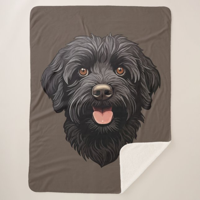 Labradoodle Black Dog Sherpadecke (Vorderseite)