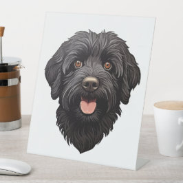 Labradoodle Black Dog Sockelschild