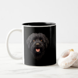 Labradoodle Black Dog Zweifarbige Tasse