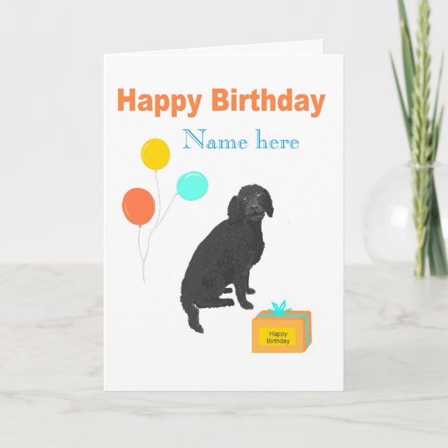 Labradoodle chien carte d'anniversaire ajouter le  (Devant)