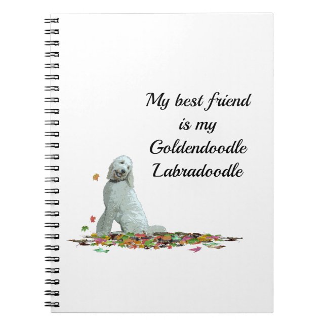 Labradoodle Chien Dans Carnet Spiral Feuille (Devant)