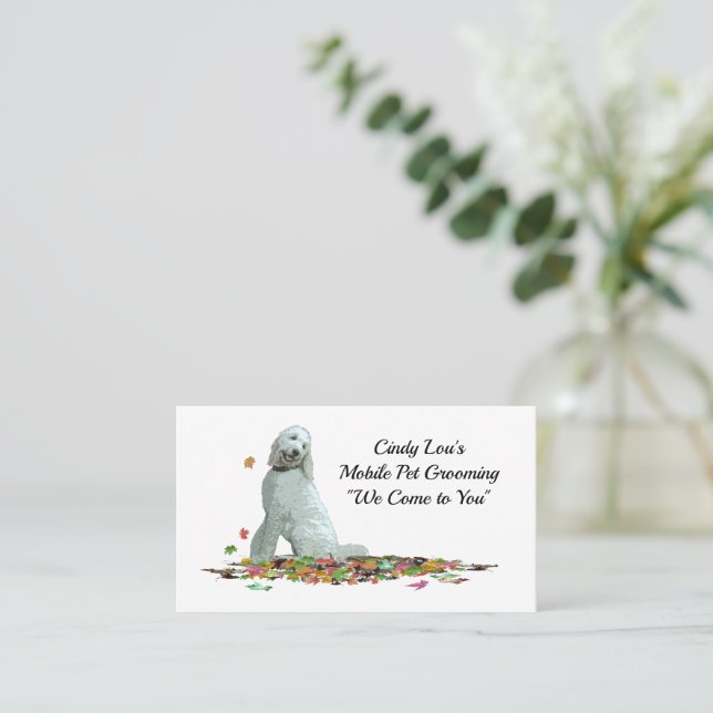 Labradoodle Chien En Carte de visite (Debout devant)