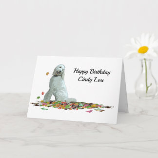 Labradoodle Chien En Feuille Carte De Voeux Annive
