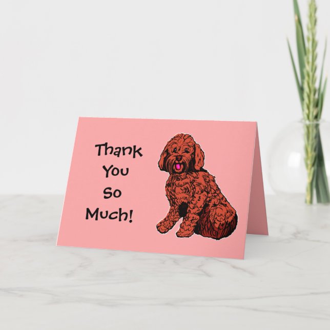 Labradoodle danke Ihnen so viel rosa Karte (Vorderseite)