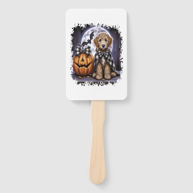 Labradoodle Dog Halloween Square Fächer (Vorderseite)