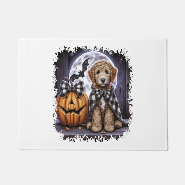 Labradoodle Dog Halloween Square Fußmatte (Vorderseite)
