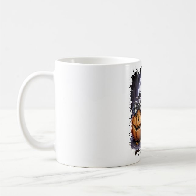 Labradoodle Dog Halloween Square Kaffeetasse (Links)