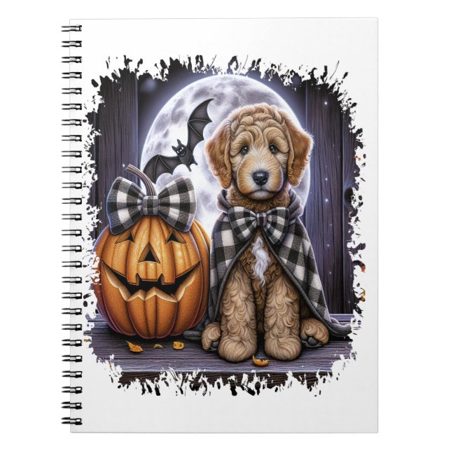 Labradoodle Dog Halloween Square Notizblock (Vorderseite)