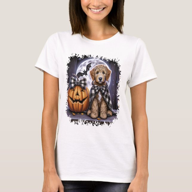 Labradoodle Dog Halloween Square T-Shirt (Vorderseite)