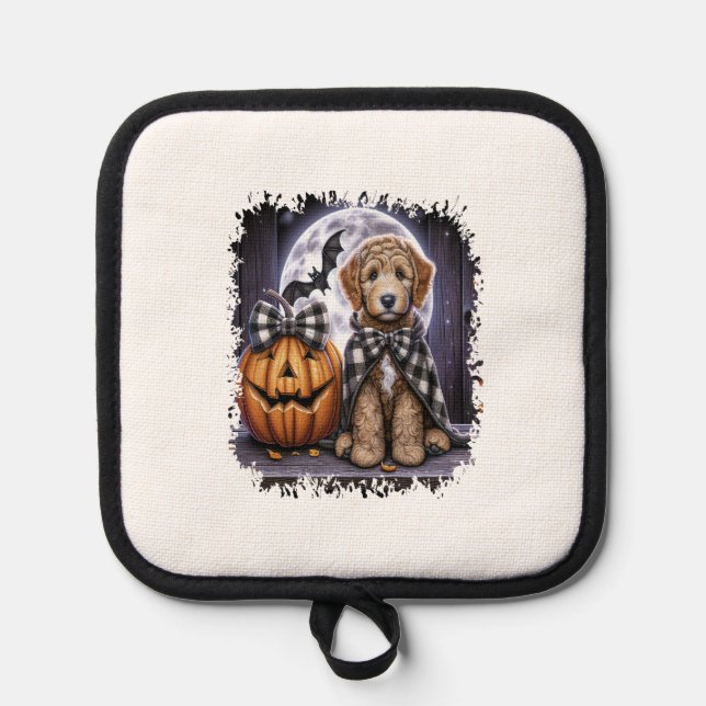 Labradoodle Dog Halloween Square Topflappen (Vorderseite)
