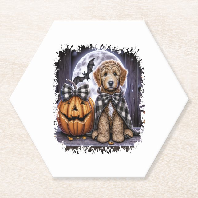 Labradoodle Dog Halloween Square Untersetzer (Vorderseite)