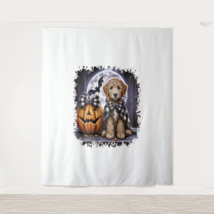 Labradoodle Dog Halloween Square Wandteppich