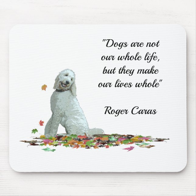 Labradoodle Dog In Leaves Mouse Pad Mousepad (Vorne)
