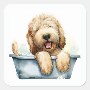 Labradoodle Dog Quadratischer Aufkleber