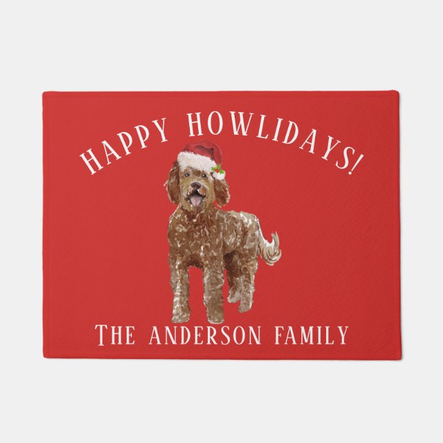 Labradoodle Dog Weihnachten Fußmatte (Vorderseite)