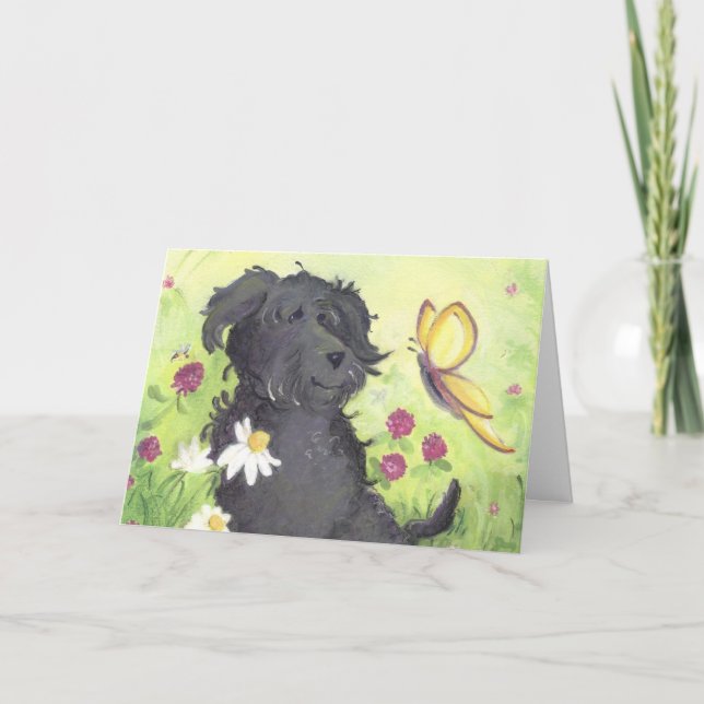 Labradoodle Doodle Doodle/Get Well Greywood Card Karte (Vorderseite)