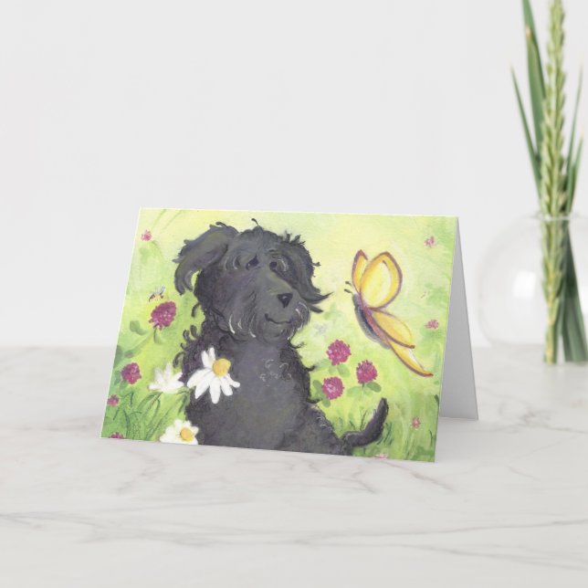Labradoodle Doodle Hund / Danke Karte (Vorderseite)