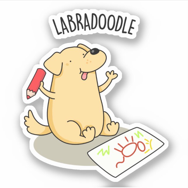 Labradoodle Funny Labrador Dog Pub Aufkleber (Vorderseite)