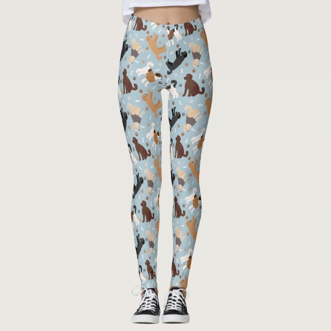 Labradoodle/Goldendoodle Knochen und Paare Leggings (Vorderseite)