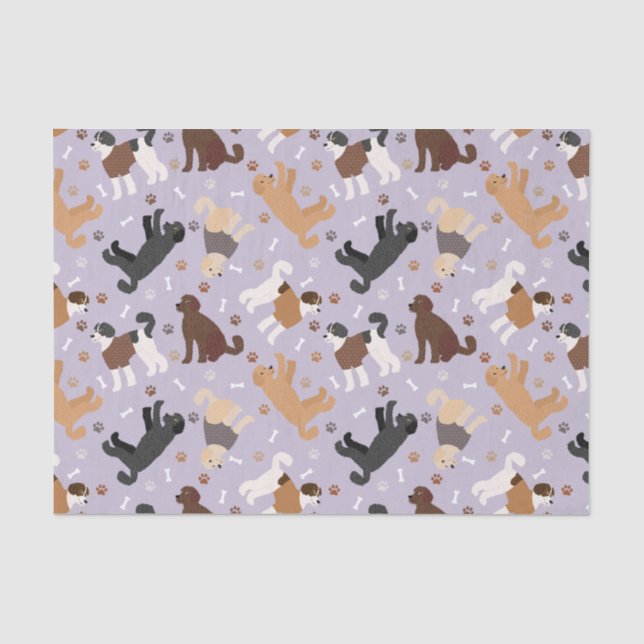 Labradoodle/Goldendoodle Knochen und Paare Seidenpapier (Vorderseite)