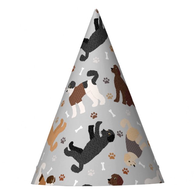 Labradoodle/Goldendoodle Knochen und Paws Party Ha Partyhütchen (Vorderseite)