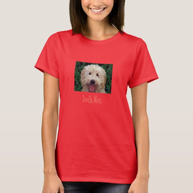 Labradoodle goldener Gekritzel-T - Shirt (Vorderseite)