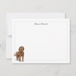 Labradoodle Grau Border Personalisiert Mitteilungskarte