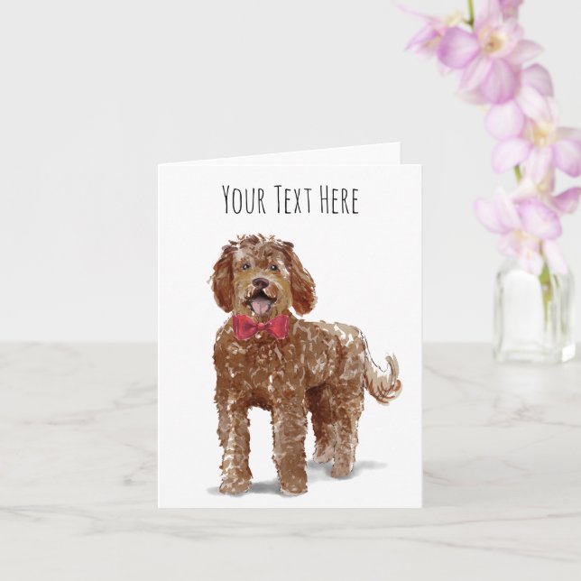 Labradoodle Grußkarte Personalisiert Karte (Orchidee)