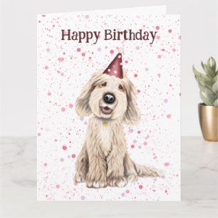 Labradoodle, Happy Birthday Card Karte