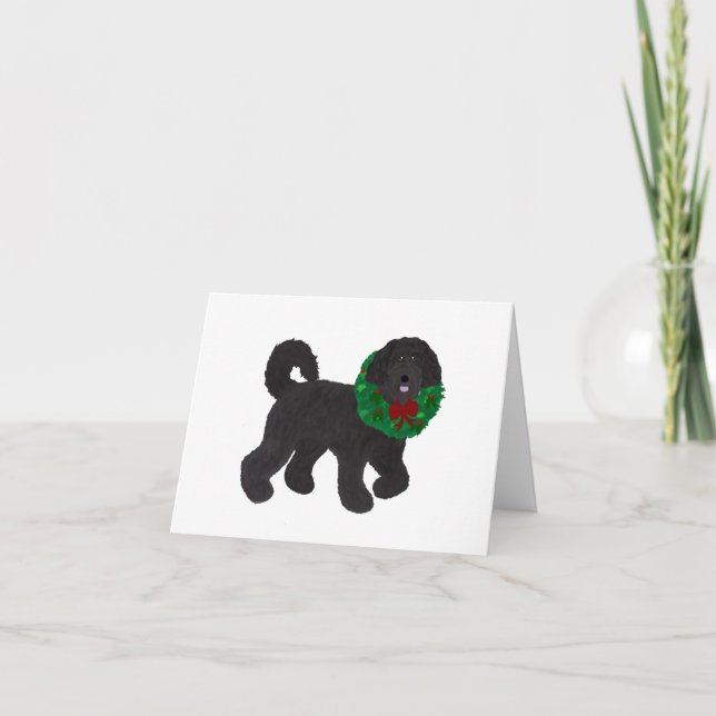 Labradoodle Holiday Grußkarte Karte (Vorderseite)