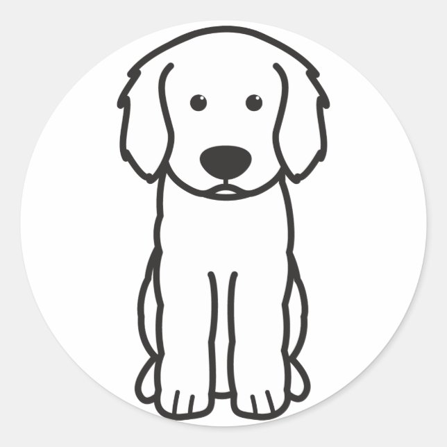 Labradoodle Hund Cartoon Runder Aufkleber (Vorderseite)